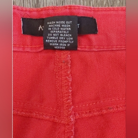 Ashley Stewart Size 16 Flat Front Red Straight Leg Denim Jeans Casual Preppy - Picture 5 of 8